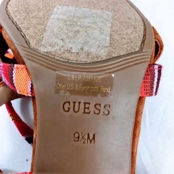 Guess Womens Strappy Cage Sandal Cariel Southwestern Lace Up Suede Size 9.5 - Picture 12 of 13